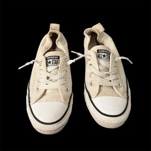 Converse Women's Size 6 Chuck Taylor All Star Shoreline Knit White Black Used